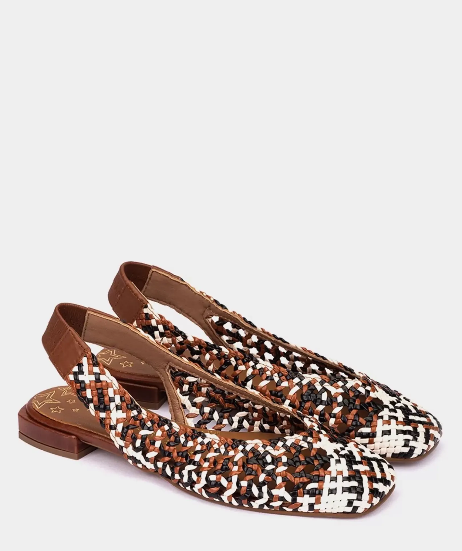 Chaussure Pedro Miralles Ballerines En Cuir Tresse Trenza Multi Cueros