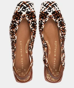 Chaussure Pedro Miralles Ballerines En Cuir Tresse Trenza Multi Azules