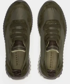Chaussure Pedro Miralles Basket En Cuir Et Textile Tesla Champagne