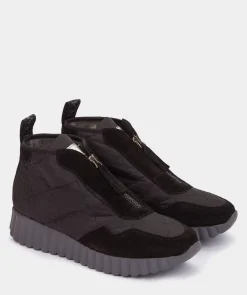 Chaussure Pedro Miralles Baskets En Daim Et Tissu Effet Matelasse. Freedom Negro