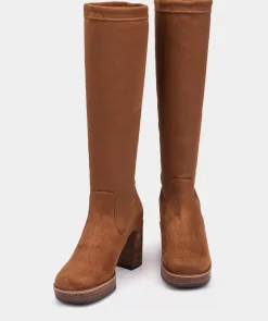 Chaussure Pedro Miralles Bottes A Haute Tige En Tissu Elastique. Ante Strech Taupe