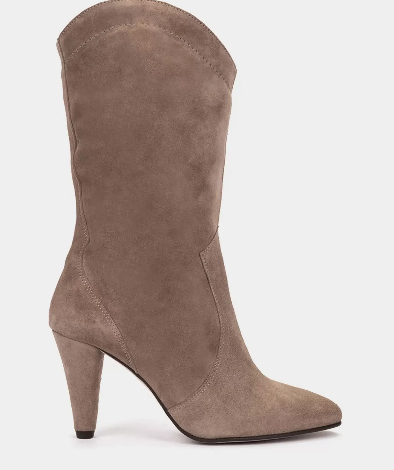 Chaussure Pedro Miralles Bottes A Talons Hauts En Cuir Suede Marron Velour Bark