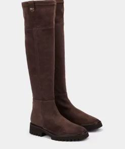 Chaussure Pedro Miralles Bottes De Tige Haute En Tissu Elastique. Ante Strech Taupe