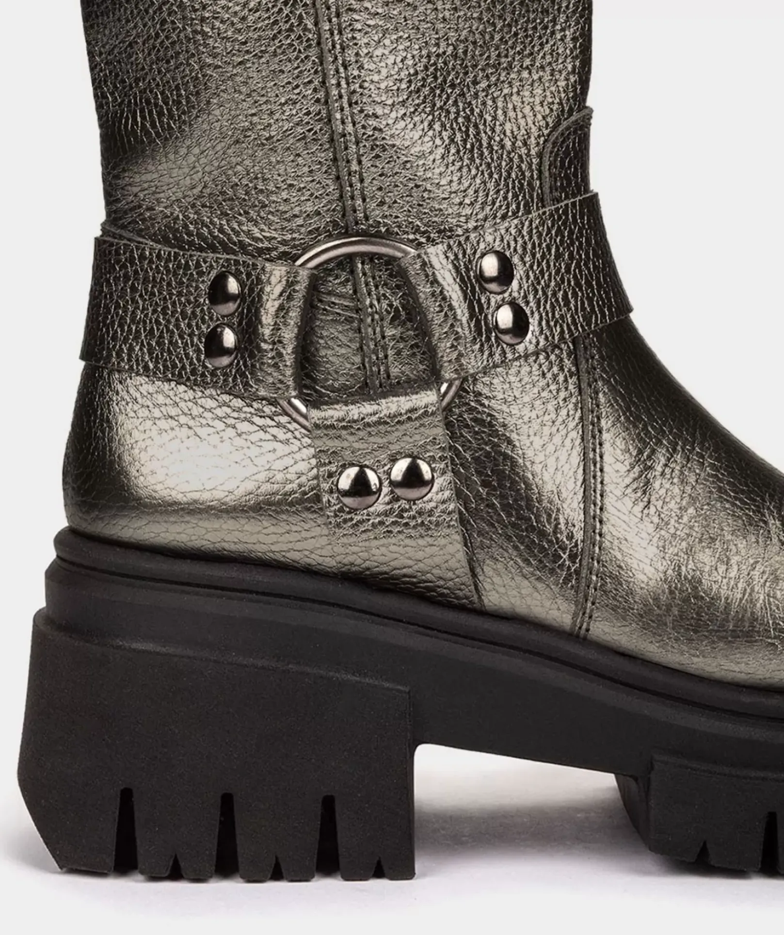 Chaussure Pedro Miralles Bottes En Cuir Style Motard. Nucleo Metal Bronzo