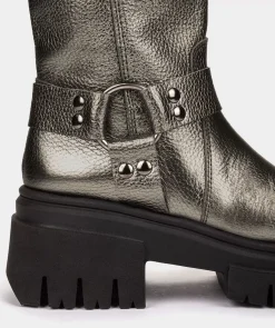 Chaussure Pedro Miralles Bottes En Cuir Style Motard. Nucleo Metal Plomo