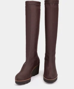 Chaussure Pedro Miralles Bottes Hautes En Tissu Elastique. Ante Strech Tabaco