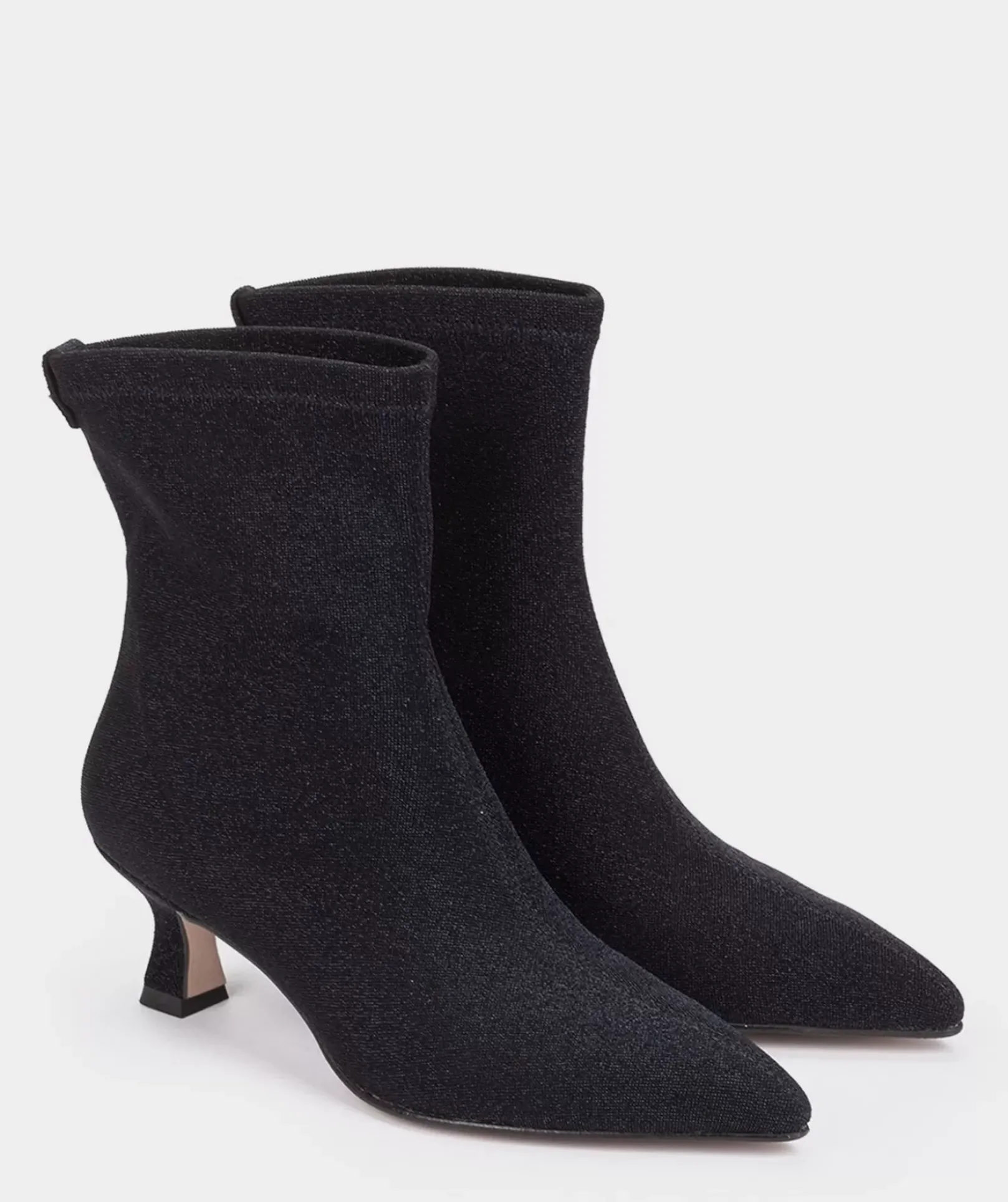 Chaussure Pedro Miralles Bottines A Talon En Tissu Brillant Ante Strech Taupe