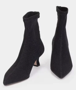 Chaussure Pedro Miralles Bottines A Talon En Tissu Brillant Ante Strech Negro