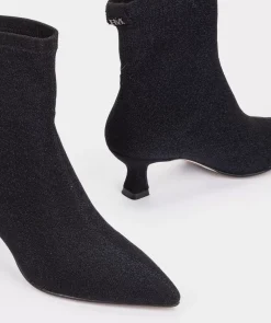 Chaussure Pedro Miralles Bottines A Talon En Tissu Brillant Ante Strech Negro