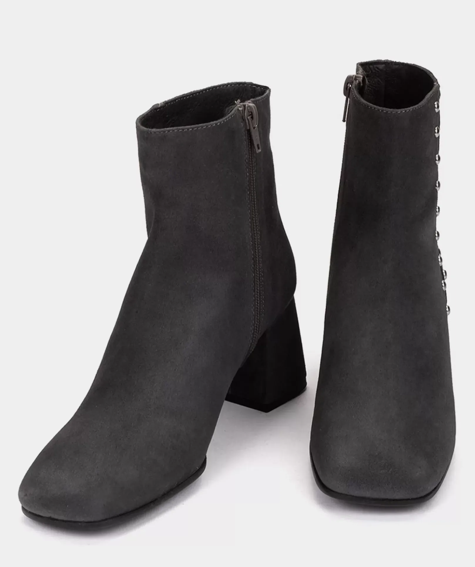 Chaussure Pedro Miralles Bottines A Talons En Daim Gris Fonce Amalfi Grigio