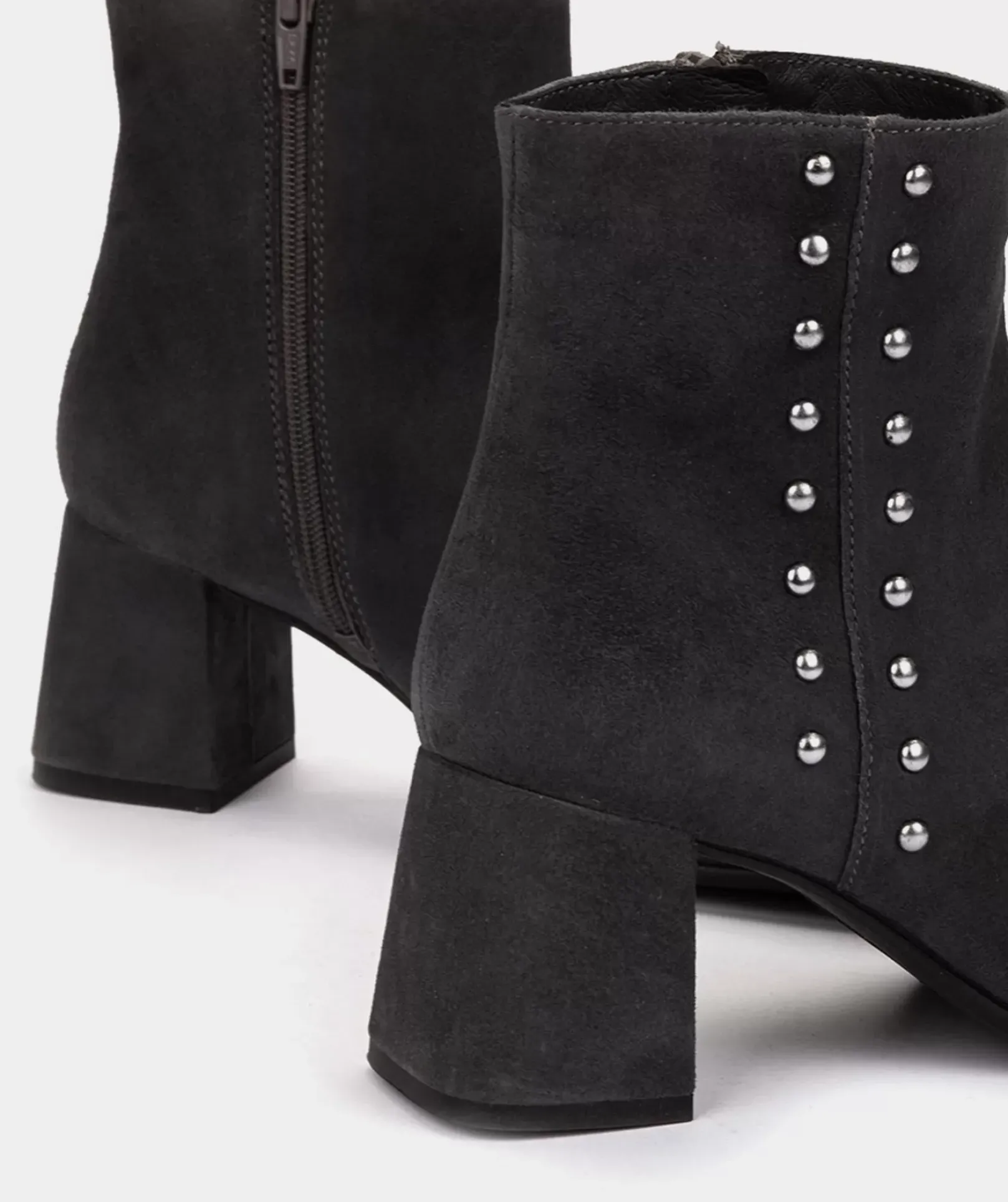 Chaussure Pedro Miralles Bottines A Talons En Daim Gris Fonce Amalfi Grigio