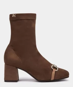 Chaussure Pedro Miralles Bottines A Talons En Tissu Elastique. Ante Strech Nude