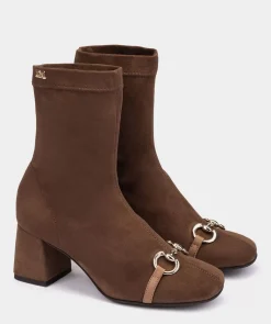 Chaussure Pedro Miralles Bottines A Talons En Tissu Elastique. Ante Strech Nude