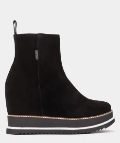 Chaussure Pedro Miralles Bottines Compensees Avec Plateforme En Daim Mars Napa Negro