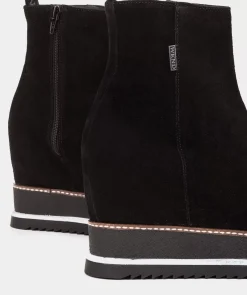 Chaussure Pedro Miralles Bottines Compensees Avec Plateforme En Daim Velour Negro