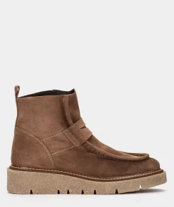 Chaussure Pedro Miralles Bottines En Croute De Cuir Marron Velour Birra