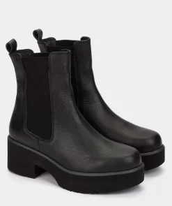 Chaussure Pedro Miralles Bottines En Cuir Noir Seta Negro