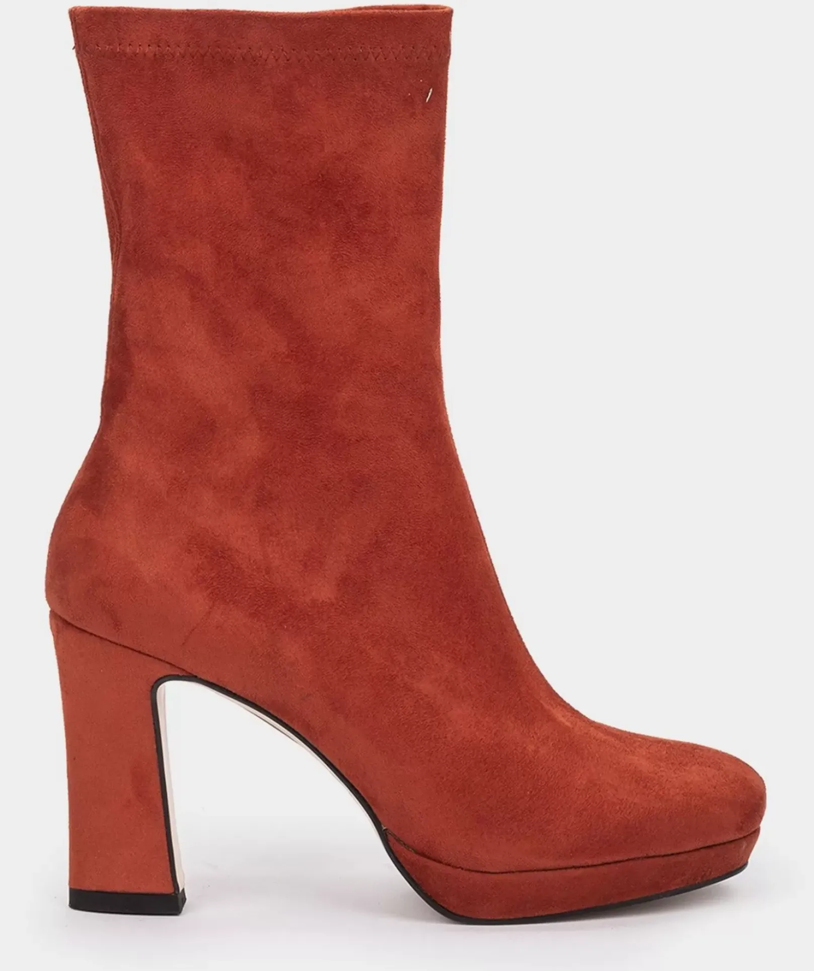 Chaussure Pedro Miralles Bottines Mi-Mollet En Tissu Effet Suede Ante Strech Siena