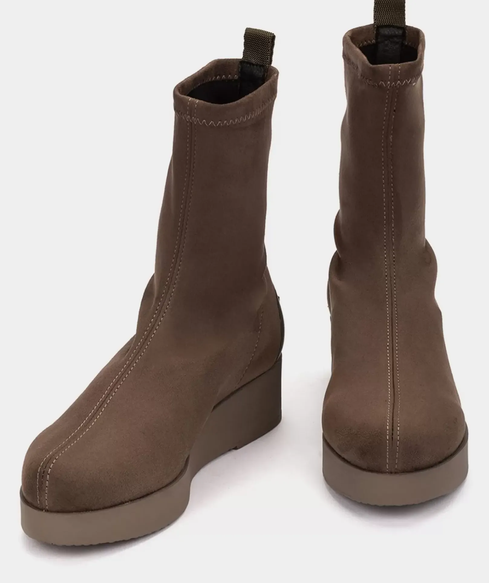 Chaussure Pedro Miralles Bottines Style Chaussette En Tissu Elastique Vert Fonce Ante Strech Kaki