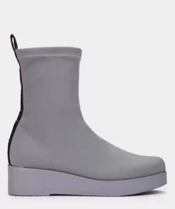 Chaussure Pedro Miralles Bottines Style Chaussette Fabriquees En Tissu Elastique. Ante Strech Taupe