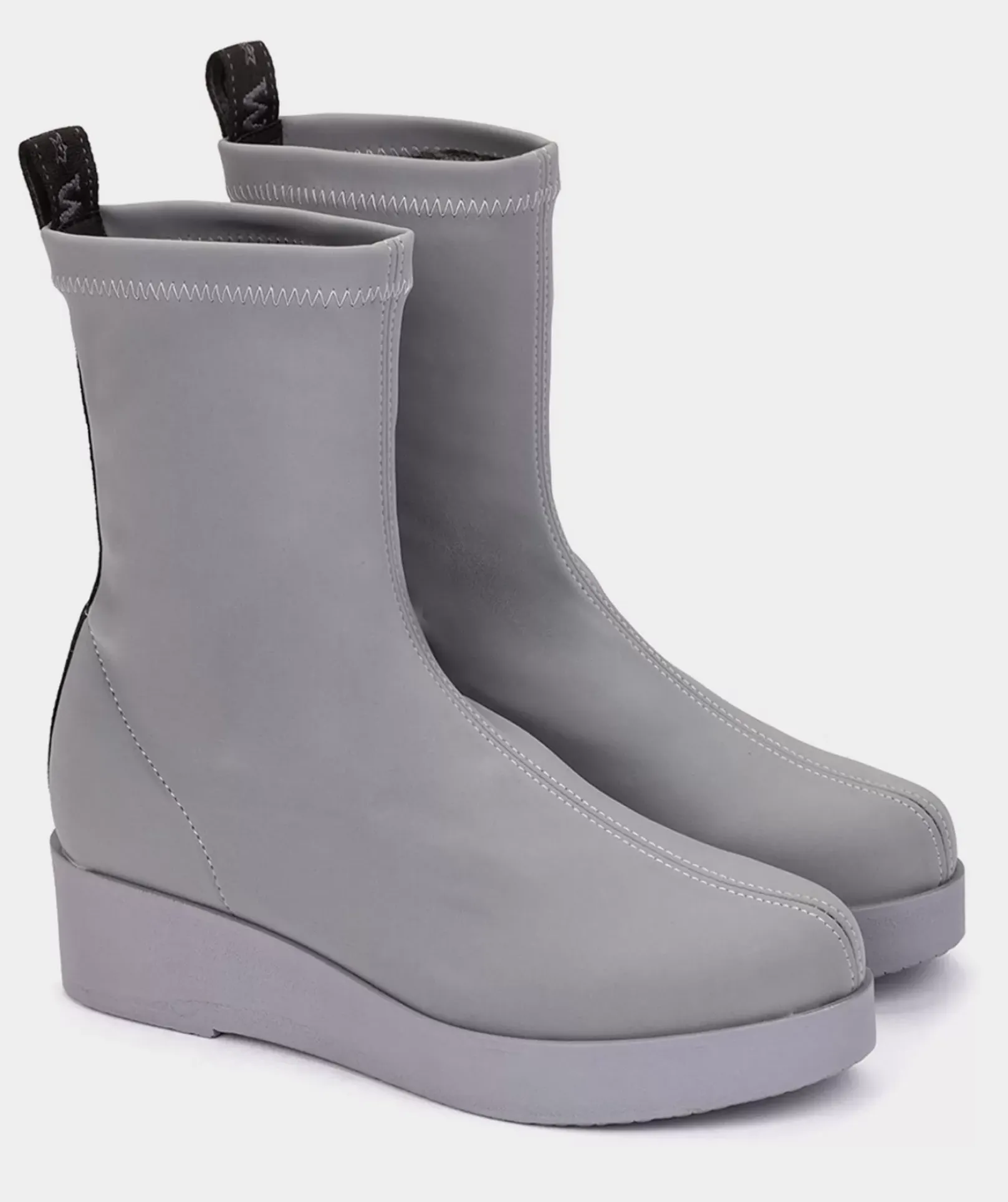 Chaussure Pedro Miralles Bottines Style Chaussette Fabriquees En Tissu Elastique. Ante Strech Taupe