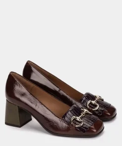 Chaussure Pedro Miralles Chaussures A Talons En Cuir Verni Marron Venice Elefante