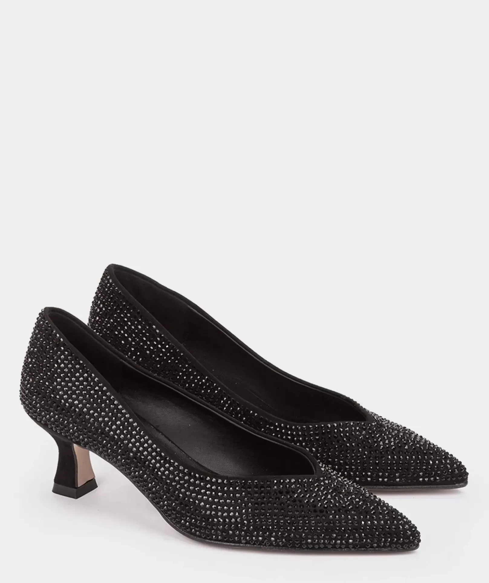 Chaussure Pedro Miralles Chaussures A Talons En Tissu Avec Strass. Ante Strech Negro