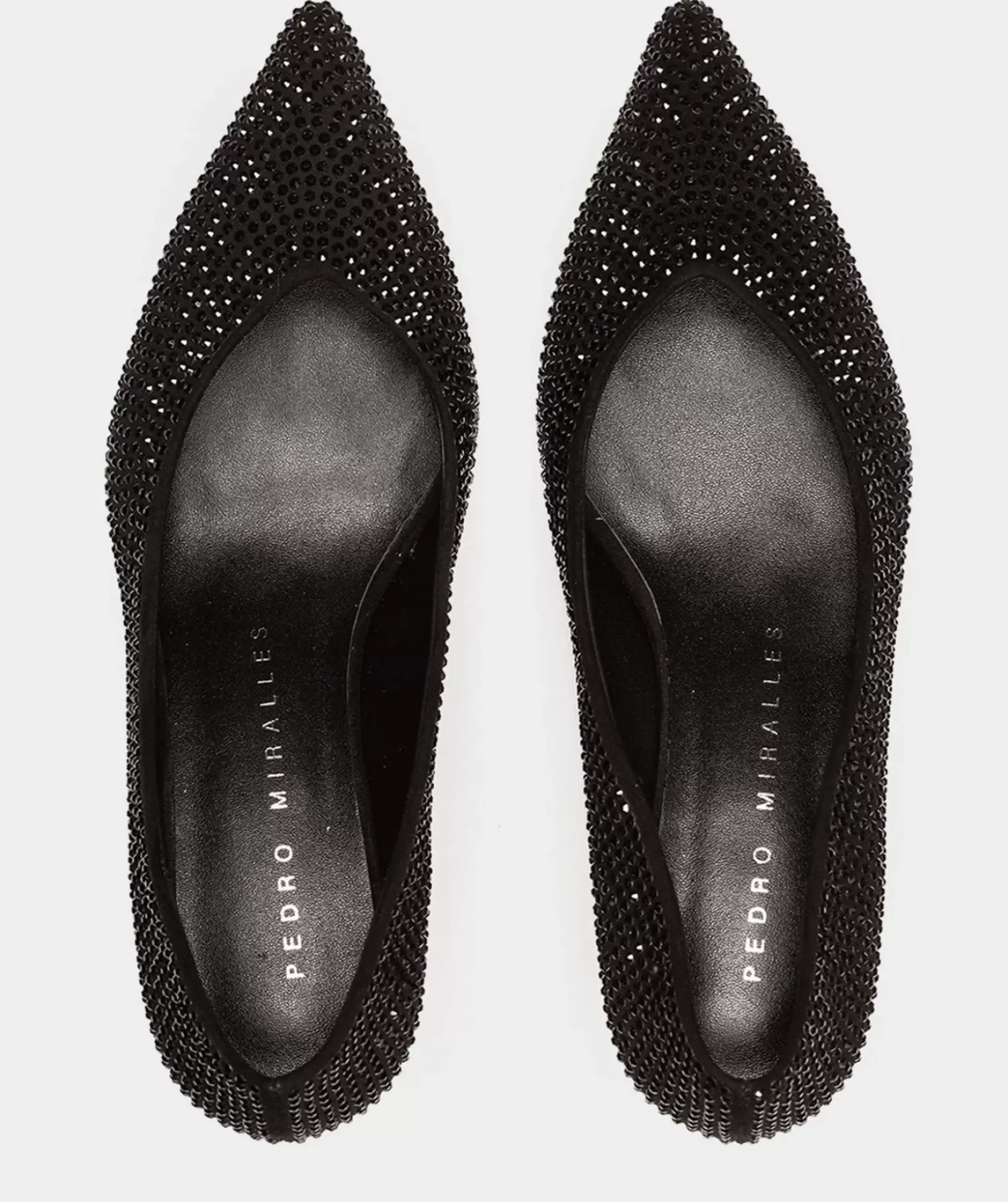 Chaussure Pedro Miralles Chaussures A Talons En Tissu Avec Strass. Ante Strech Taupe