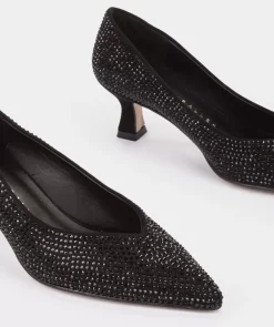 Chaussure Pedro Miralles Chaussures A Talons En Tissu Avec Strass. Ante Strech Taupe