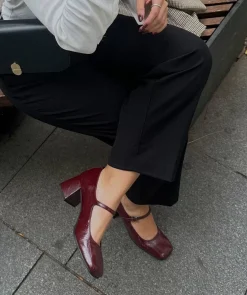 Chaussure Pedro Miralles Chaussures A Talons Hauts En Cuir Verni De Couleur Vin Venice Wine