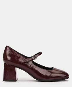 Chaussure Pedro Miralles Chaussures A Talons Hauts En Cuir Verni De Couleur Vin Venice Wine