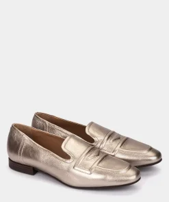Chaussure Pedro Miralles Mocassins En Cuir Metallise De Couleur Acier Napa Metal Humo