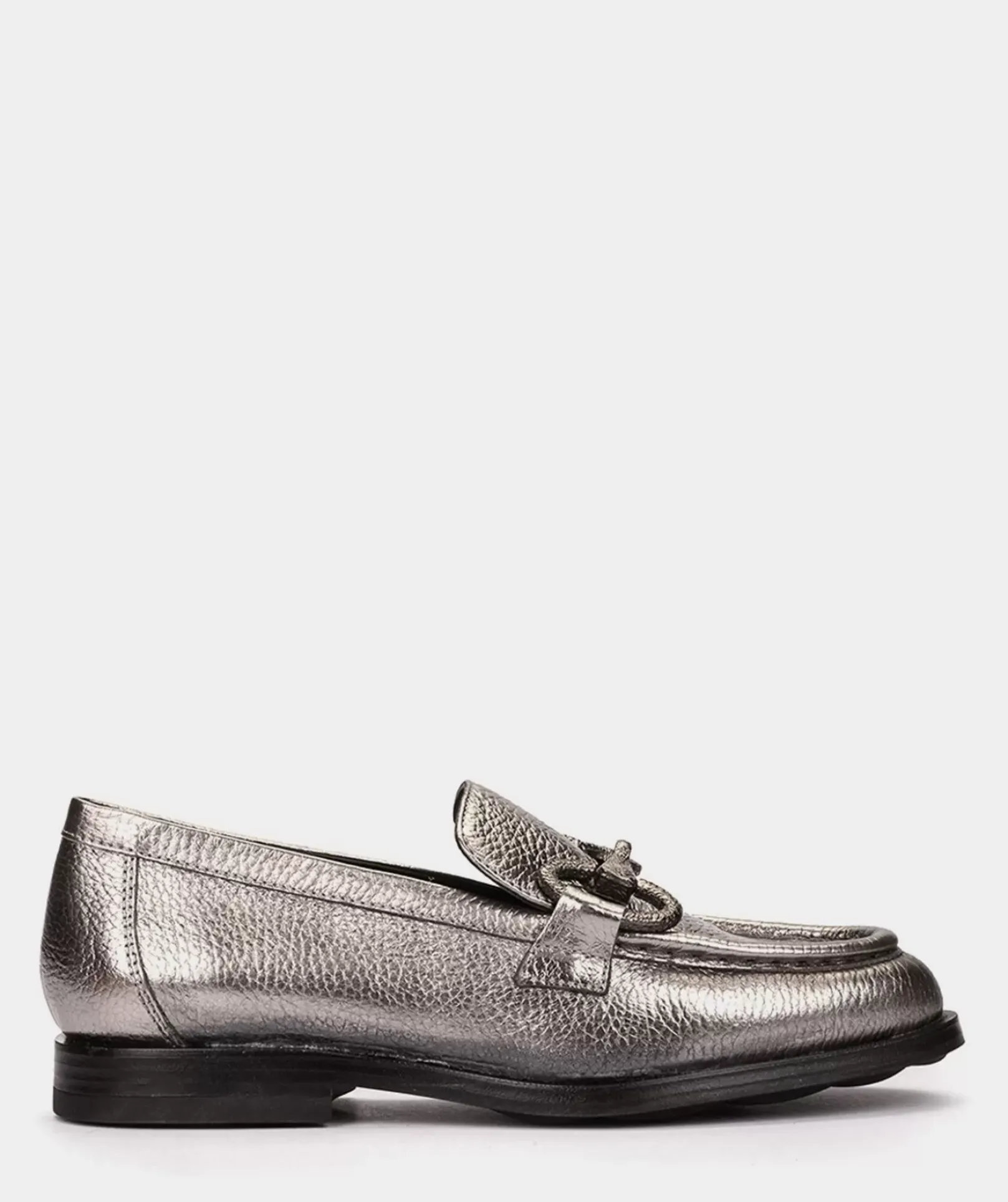 Chaussure Pedro Miralles Mocassins En Cuir Metallise De Couleur Doree Nucleo Metal Platino