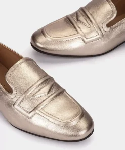 Chaussure Pedro Miralles Mocassins En Cuir Metallise De Couleur Acier Napa Metal Acero