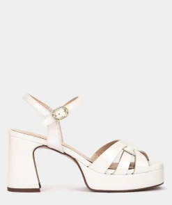 Chaussure Pedro Miralles Sandales A Talon Large Et Plateforme En Cuir Napa Metal Humo