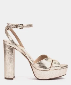 Chaussure Pedro Miralles Sandales A Talon Plateforme En Cuir Nacarado Perla