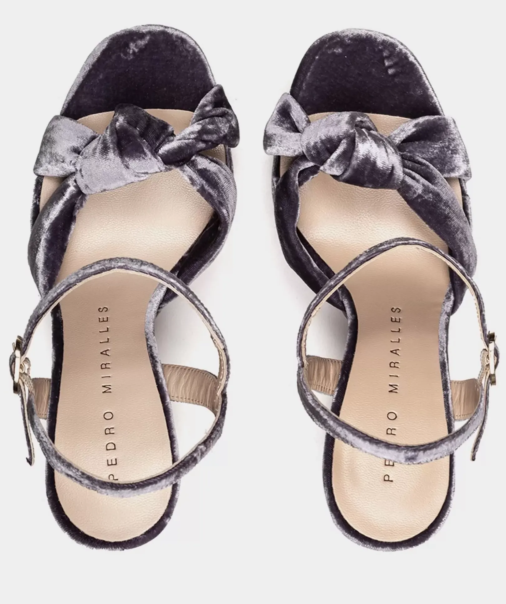 Chaussure Pedro Miralles Sandales A Talons En Velours Velvet Guinda