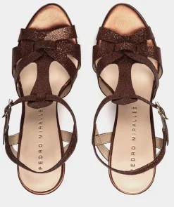 Chaussure Pedro Miralles Sandales A Talons Paillettees. Bright Super Negro