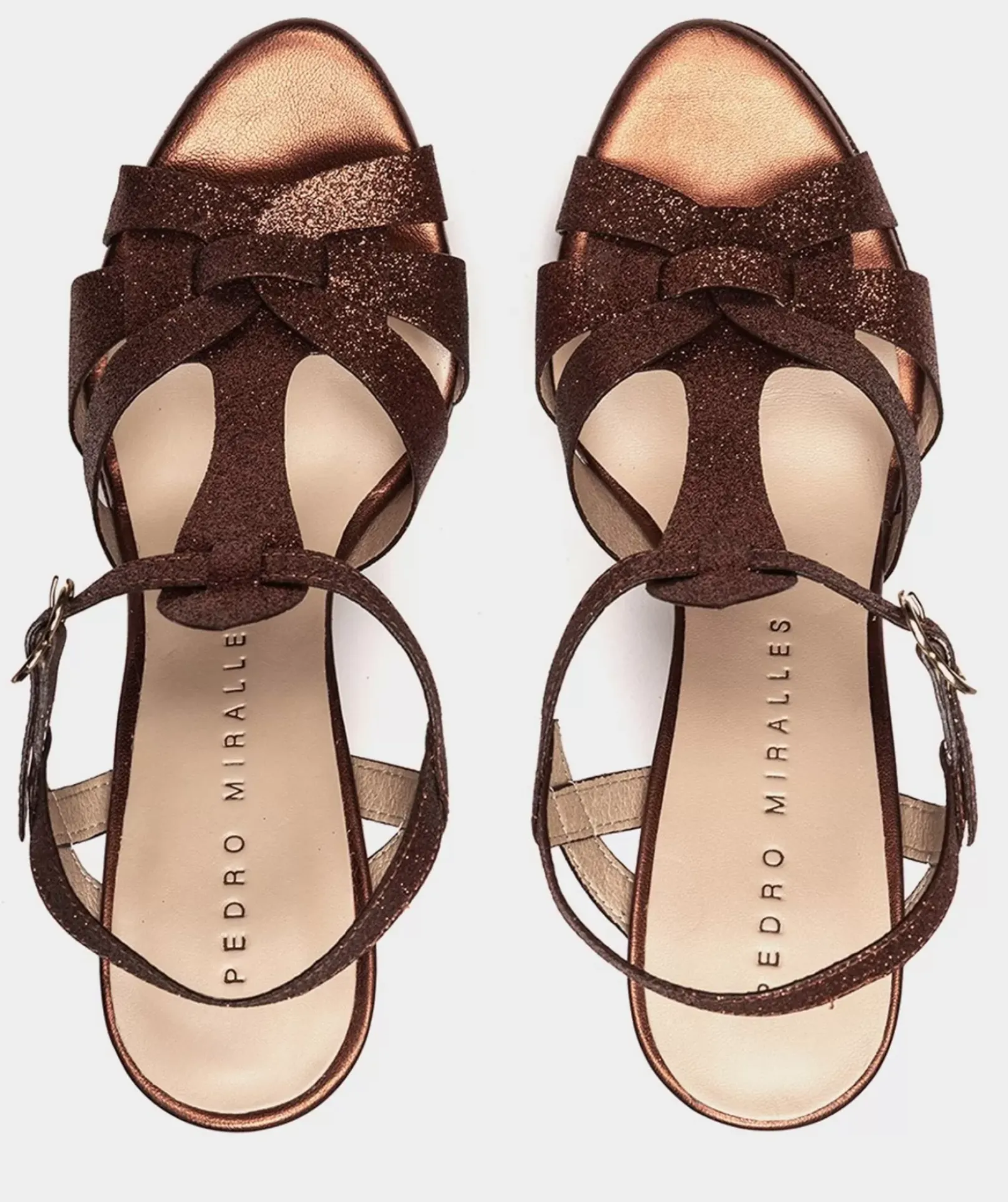 Chaussure Pedro Miralles Sandales A Talons Paillettees. Bright Super Bronce