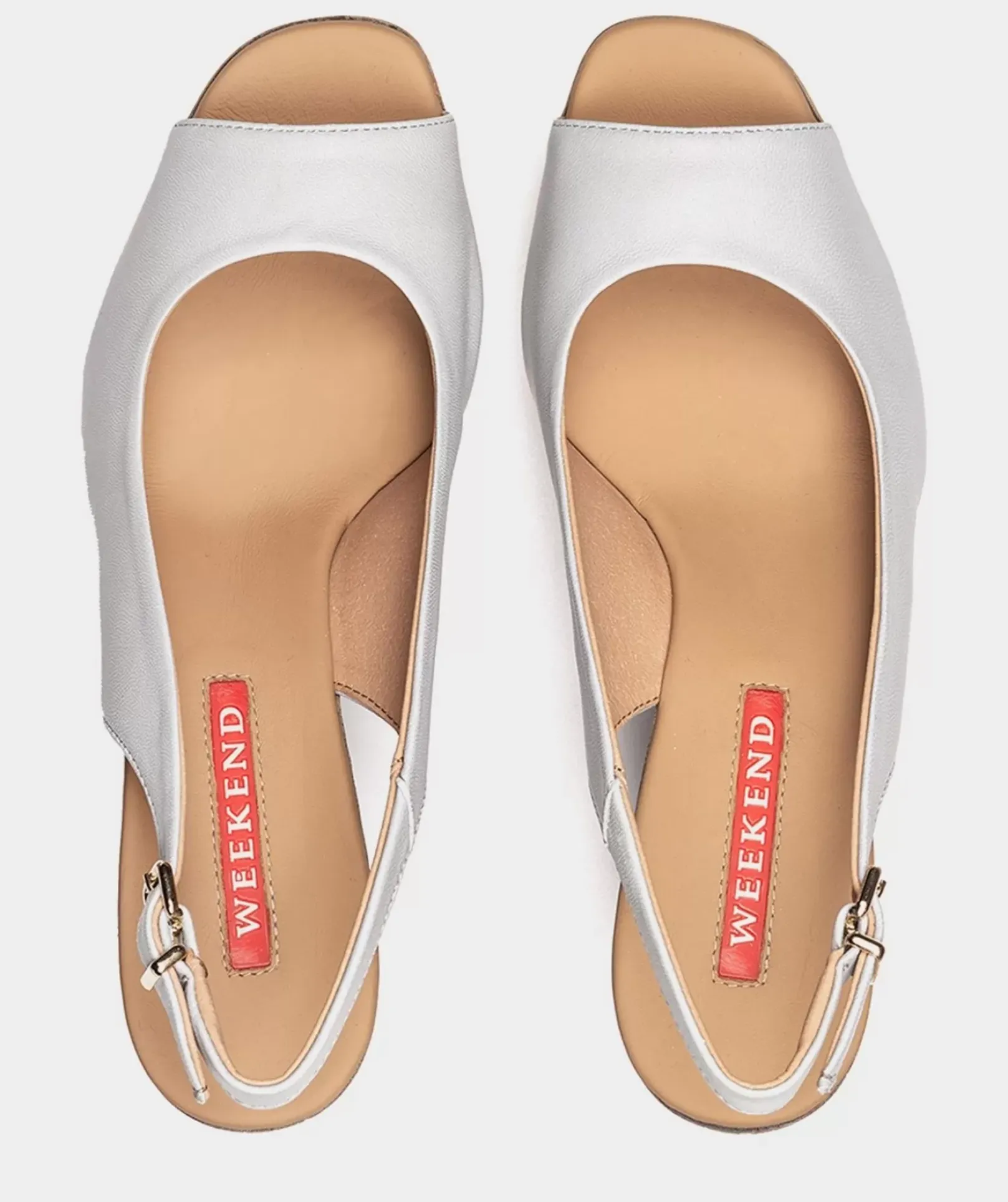 Chaussure Pedro Miralles Sandales En Cuir Slingback Natur Denim