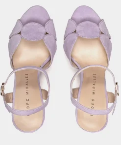 Chaussure Pedro Miralles Sandales En Daim A Talon Compense Ante Lime