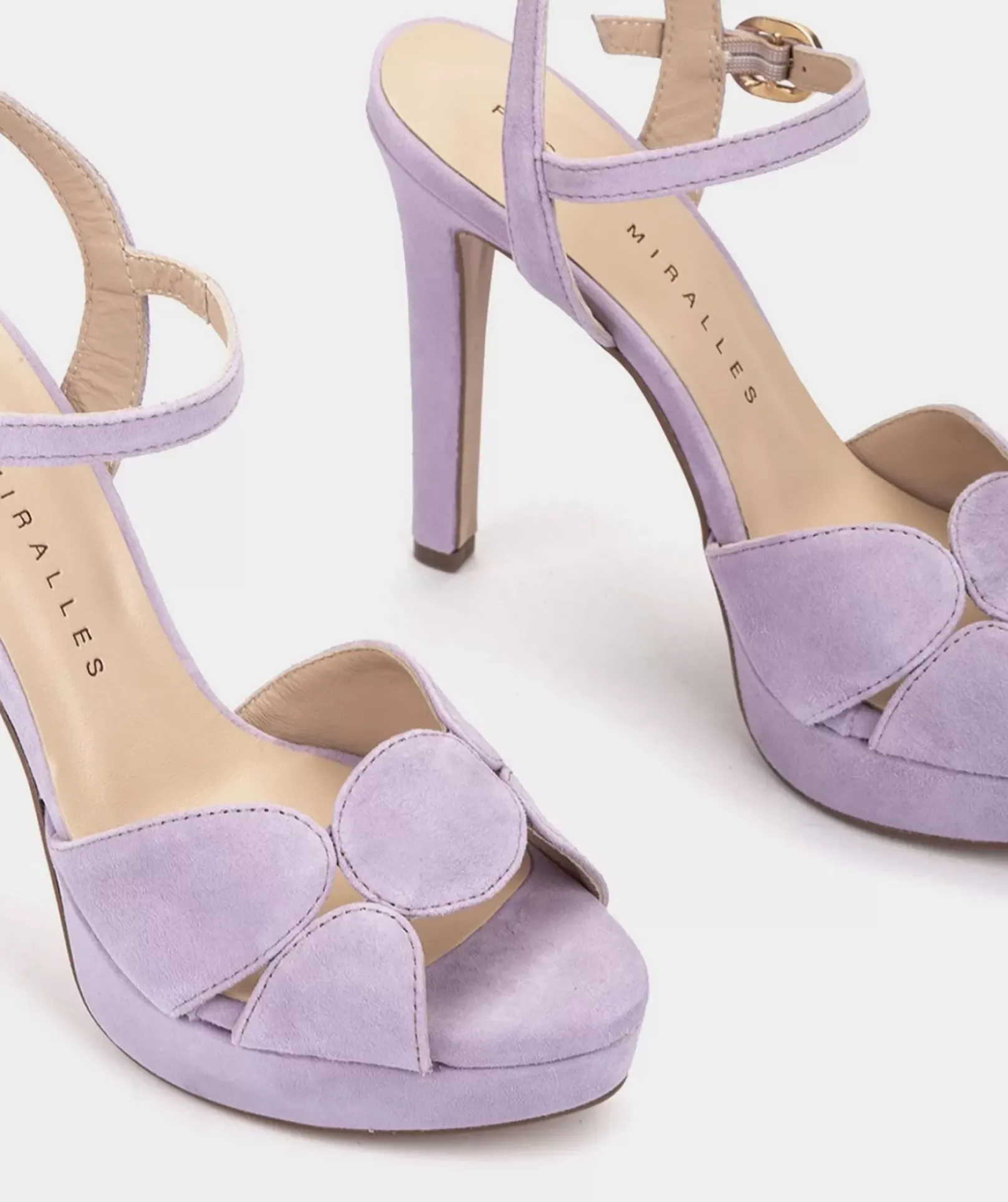 Chaussure Pedro Miralles Sandales En Daim A Talon Compense Ante Viola