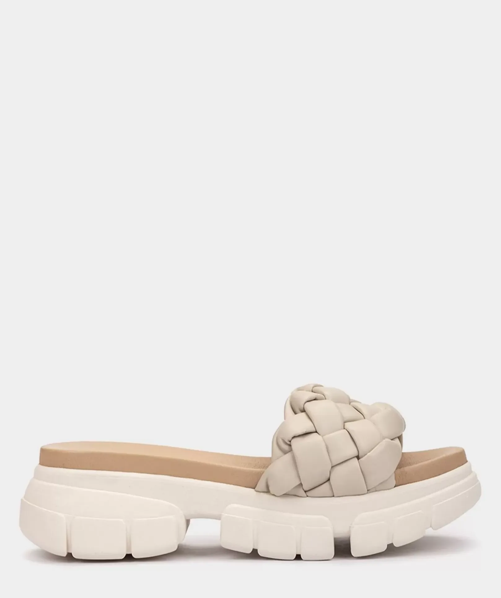 Chaussure Pedro Miralles Sandales Plates En Tissu Trenza Taupe