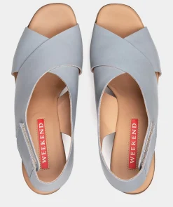 Chaussure Pedro Miralles Talons Compenses En Cuir Vitello Sky